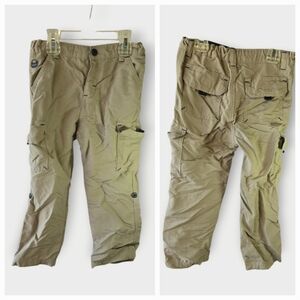 Wrangler Little Boys Tan Cargo Utility Pants 5T 5 Toddler Convertible Roll-Up